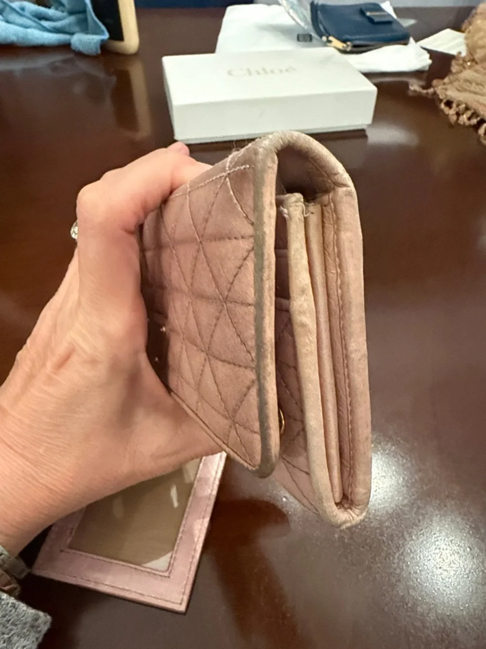 Prada Quilted Blush Pink Wallet with ID Holder worn! - Picture 3 of 14